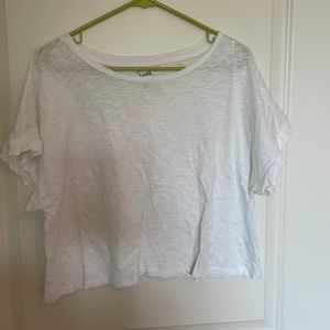 White crop top shirt